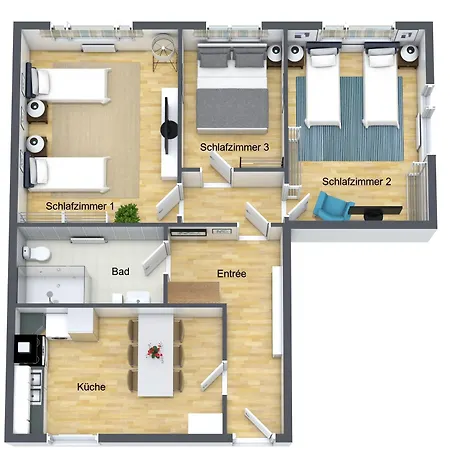 Appartement Grosse 80qm 3 Wohnung, Nahe Messe & Klinikum, 2x 55