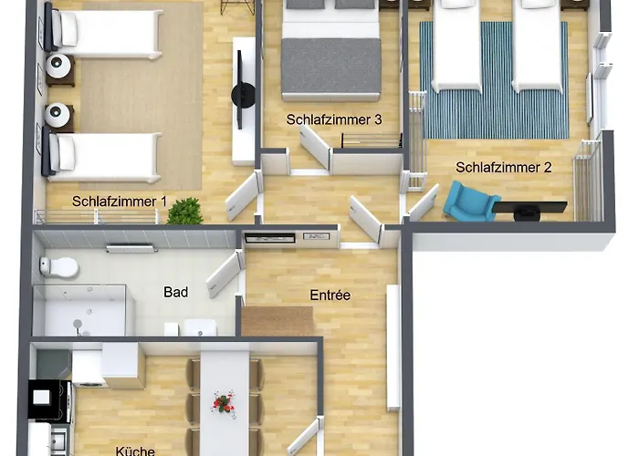Lejlighed Grosse 80qm 3 Wohnung, Nahe Messe & Klinikum, 2x 55