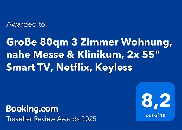 Apartament Grosse 80qm 3 Wohnung, Nahe Messe & Klinikum, 2x 55